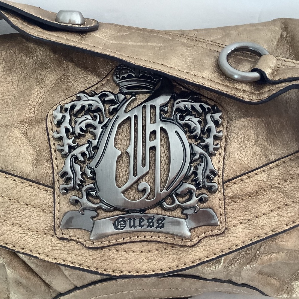 Guess Matte Gold Handbag Purse excellent condition